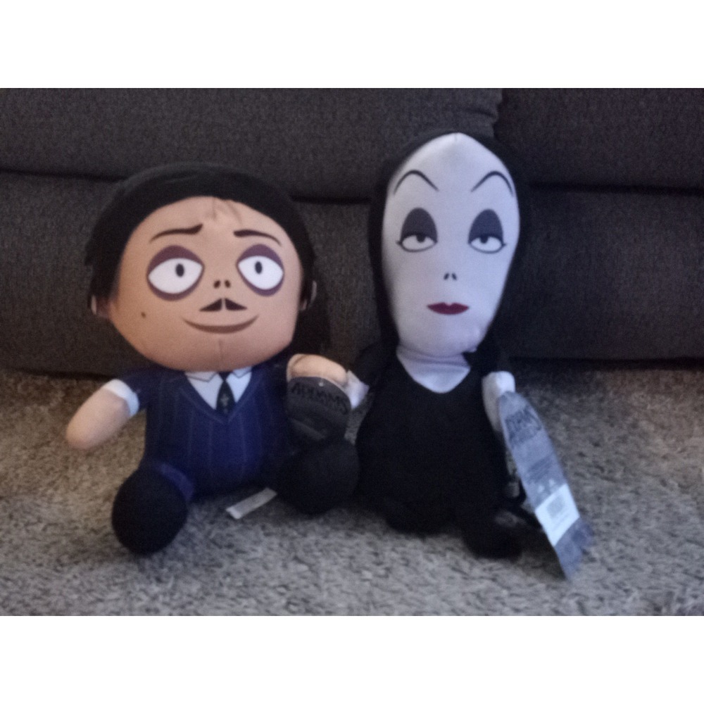 The Adams Family Set of 2 Gomez 10" Morticia 12" Plush New With Tags